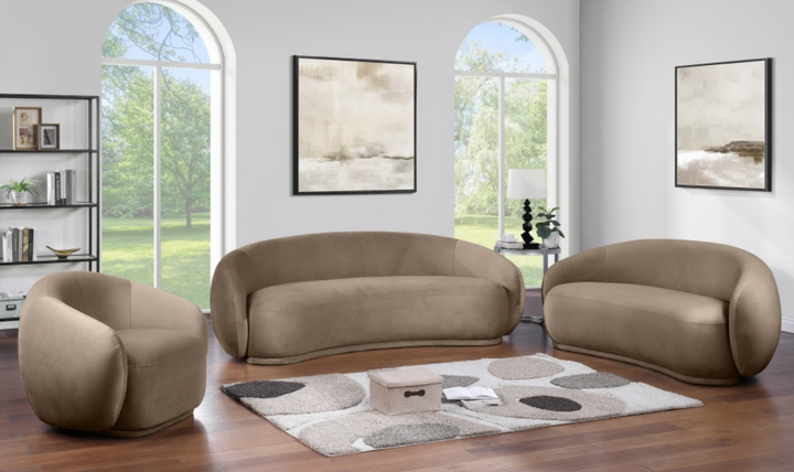 Meridian Furniture Emery Velvet Fabric Upholstered Sofa