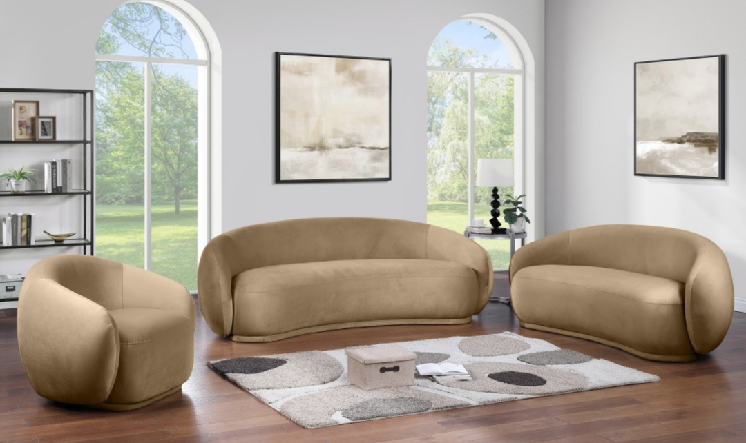 Meridian Furniture Emery Velvet Fabric Upholstered Sofa