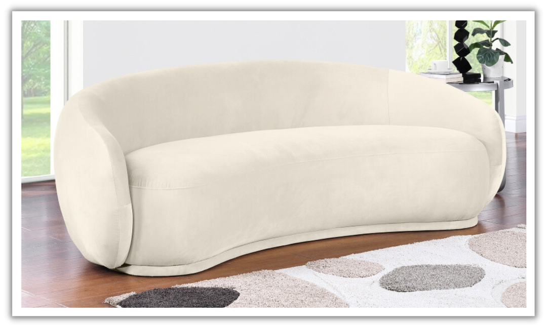 Meridian Furniture Emery Velvet Fabric Upholstered Sofa