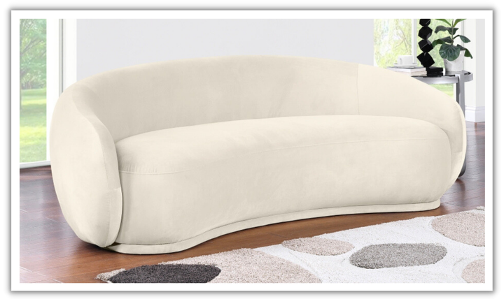 Meridian Furniture Emery Velvet Fabric Upholstered Sofa