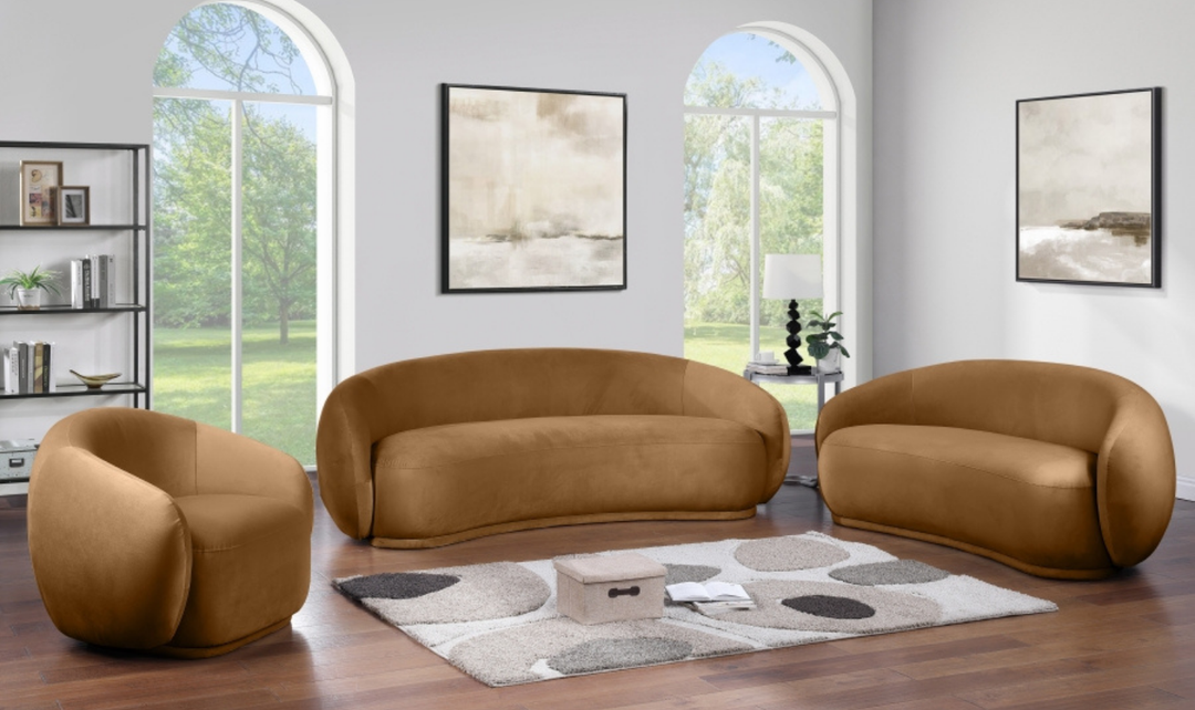 Meridian Furniture Emery Velvet Fabric Upholstered Sofa