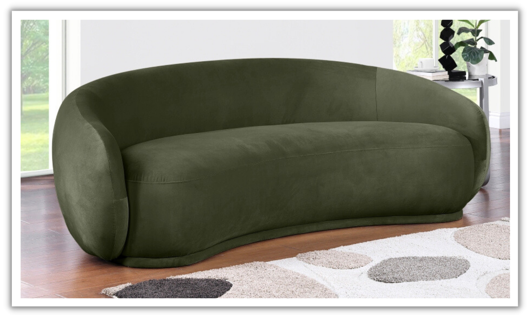 Meridian Furniture Emery Velvet Fabric Upholstered Sofa