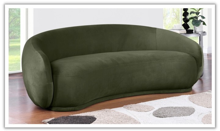 Meridian Furniture Emery Velvet Fabric Upholstered Sofa