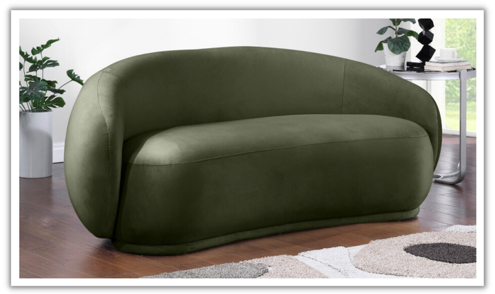 Meridian Furniture Emery Velvet Fabric Upholstered Loveseat