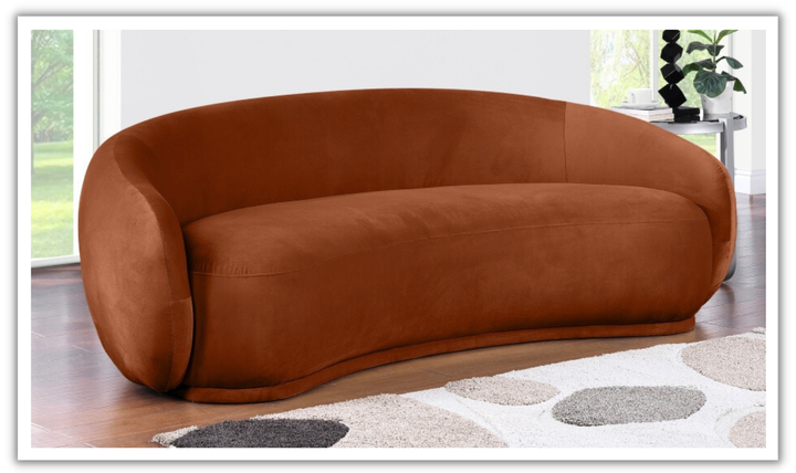 Meridian Furniture Emery Velvet Fabric Upholstered Sofa