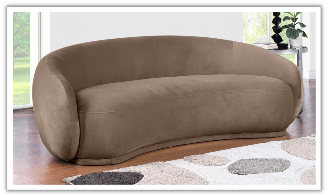 Meridian Furniture Emery Velvet Fabric Upholstered Sofa