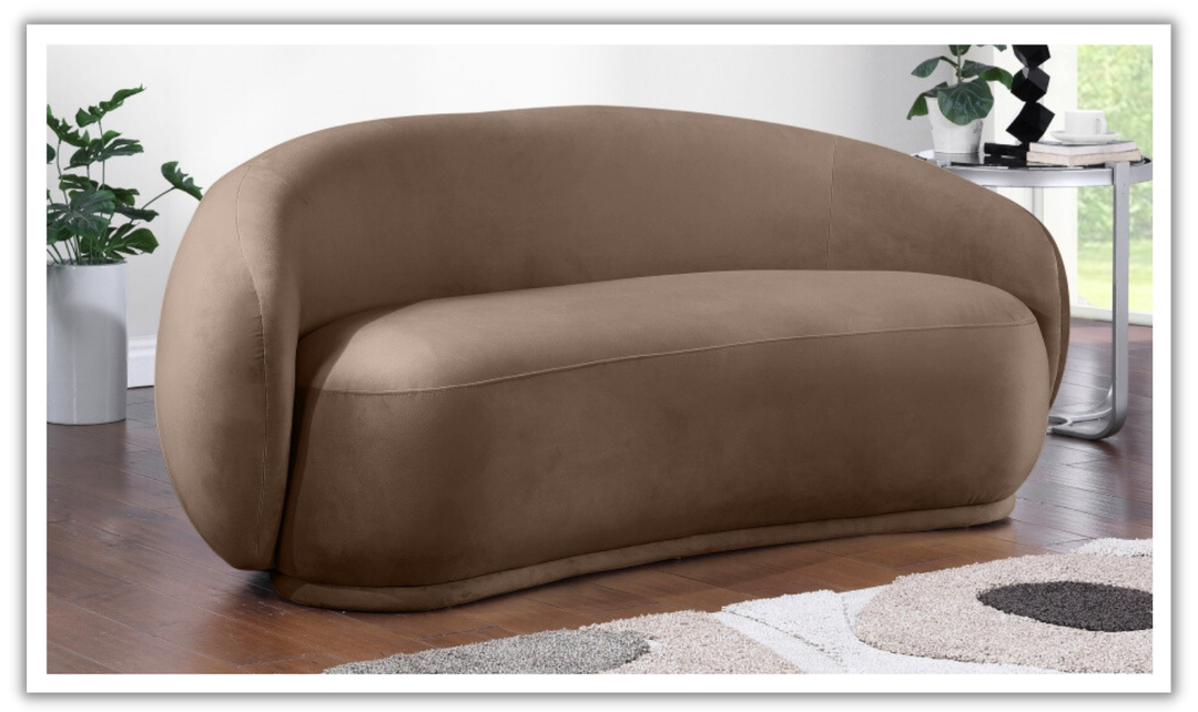 Meridian Furniture Emery Velvet Fabric Upholstered Loveseat