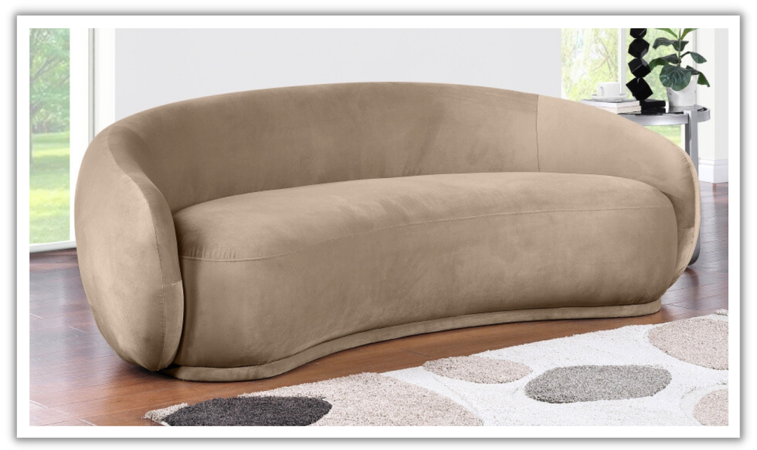 Meridian Furniture Emery Velvet Fabric Upholstered Sofa