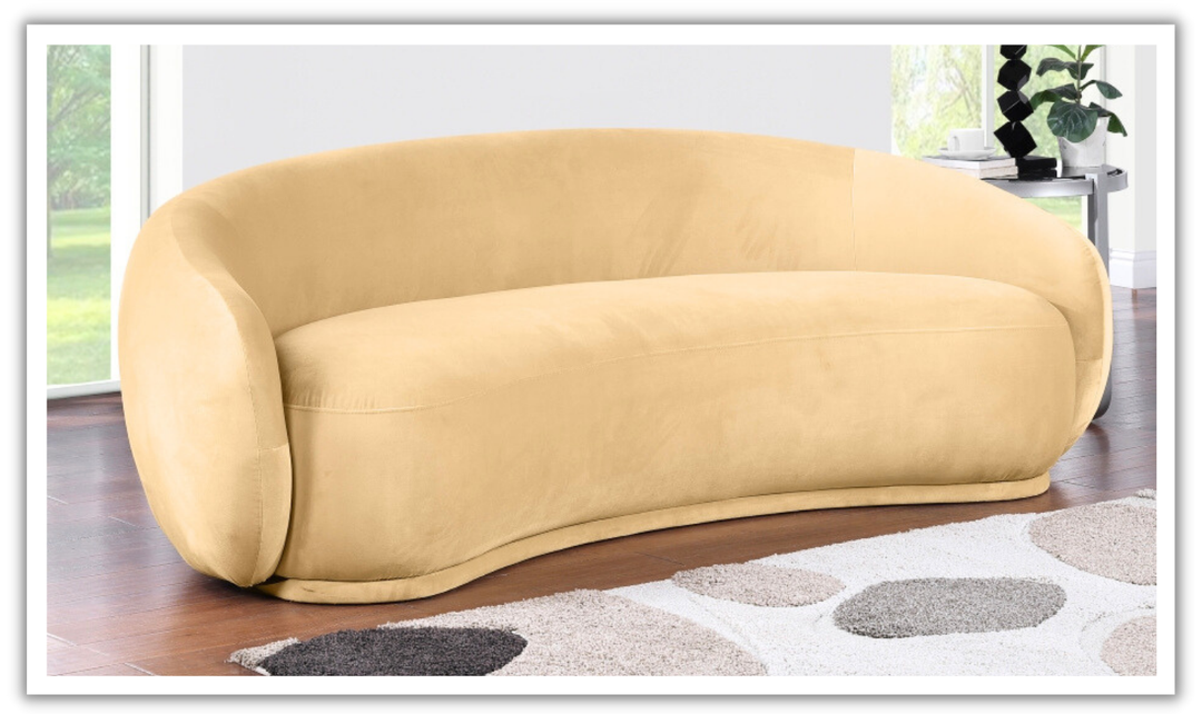 Meridian Furniture Emery Velvet Fabric Upholstered Sofa