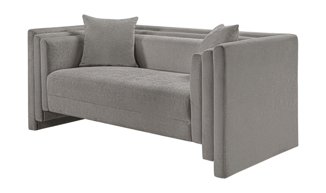 Meridian Furniture Everett Chenille Fabric Upholstered Loveseat Sofa-Jennifer Furniture