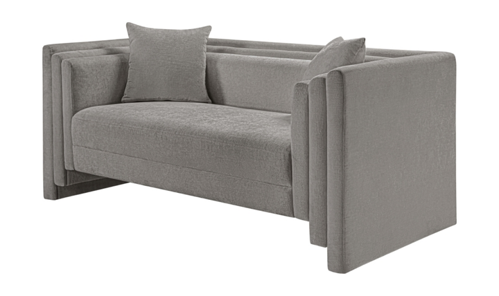 Meridian Furniture Everett Chenille Fabric Upholstered Loveseat Sofa-Jennifer Furniture