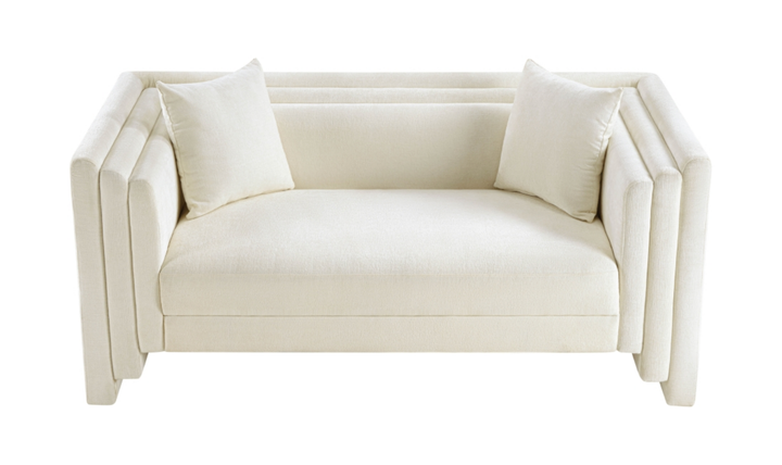 Meridian Furniture Everett Chenille Fabric Upholstered Loveseat Sofa