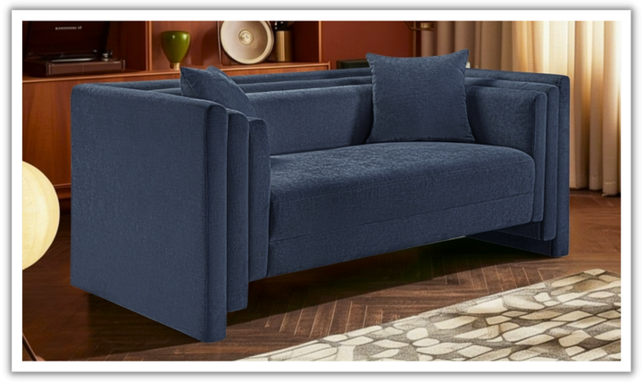Meridian Furniture Everett Chenille Fabric Upholstered Loveseat Sofa-Jennifer Furniture