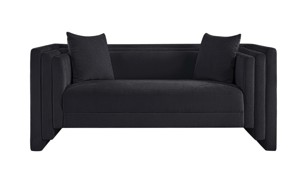 Meridian Furniture Everett Chenille Fabric Upholstered Loveseat Sofa-Jennifer Furniture