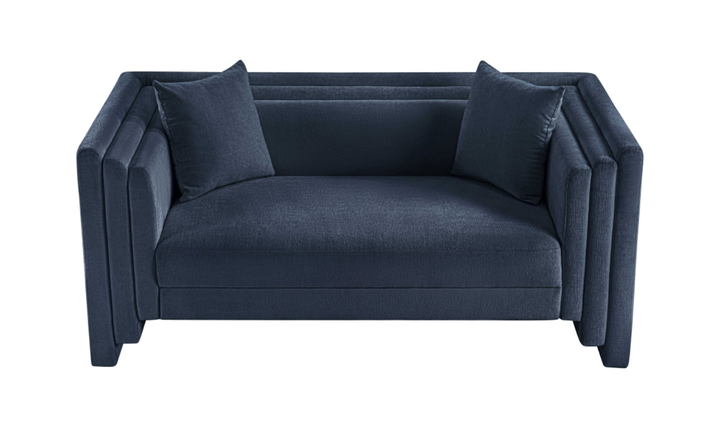 Meridian Furniture Everett Chenille Fabric Upholstered Loveseat Sofa-Jennifer Furniture