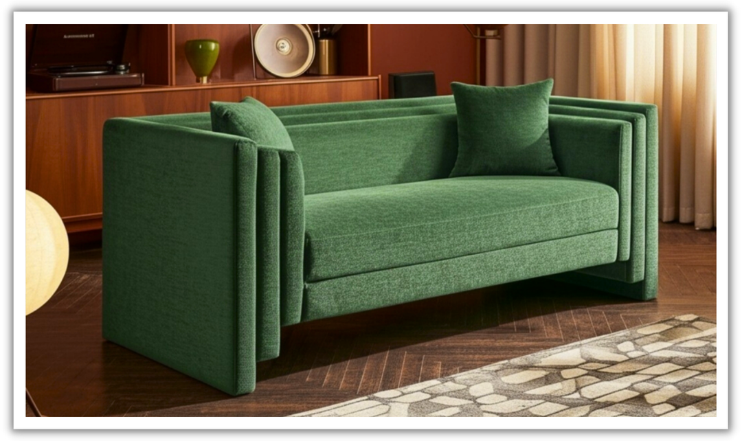 Meridian Furniture Everett Chenille Fabric Upholstered Loveseat Sofa-Jennifer Furniture