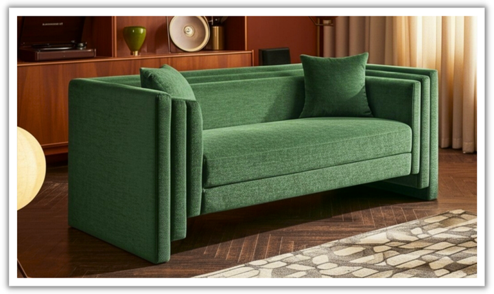 Meridian Furniture Everett Chenille Fabric Upholstered Loveseat Sofa-Jennifer Furniture