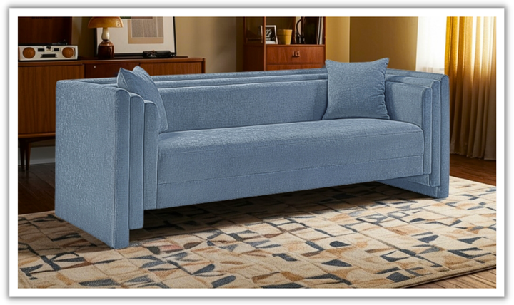Meridian Furniture Everett Chenille Fabric Upholstered Loveseat Sofa-Jennifer Furniture