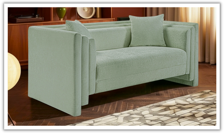 Meridian Furniture Everett Chenille Fabric Upholstered Loveseat Sofa-Jennifer Furniture