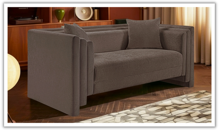 Meridian Furniture Everett Chenille Fabric Upholstered Loveseat Sofa-Jennifer Furniture
