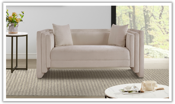Meridian Furniture Everett Chenille Fabric Upholstered Loveseat Sofa