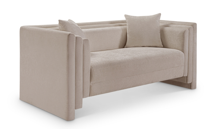 Meridian Furniture Everett Chenille Fabric Upholstered Loveseat Sofa-Jennifer Furniture