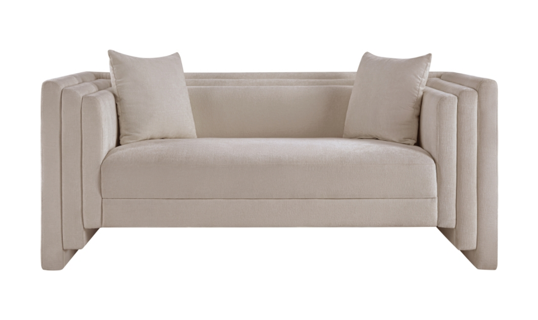 Meridian Furniture Everett Chenille Fabric Upholstered Loveseat Sofa