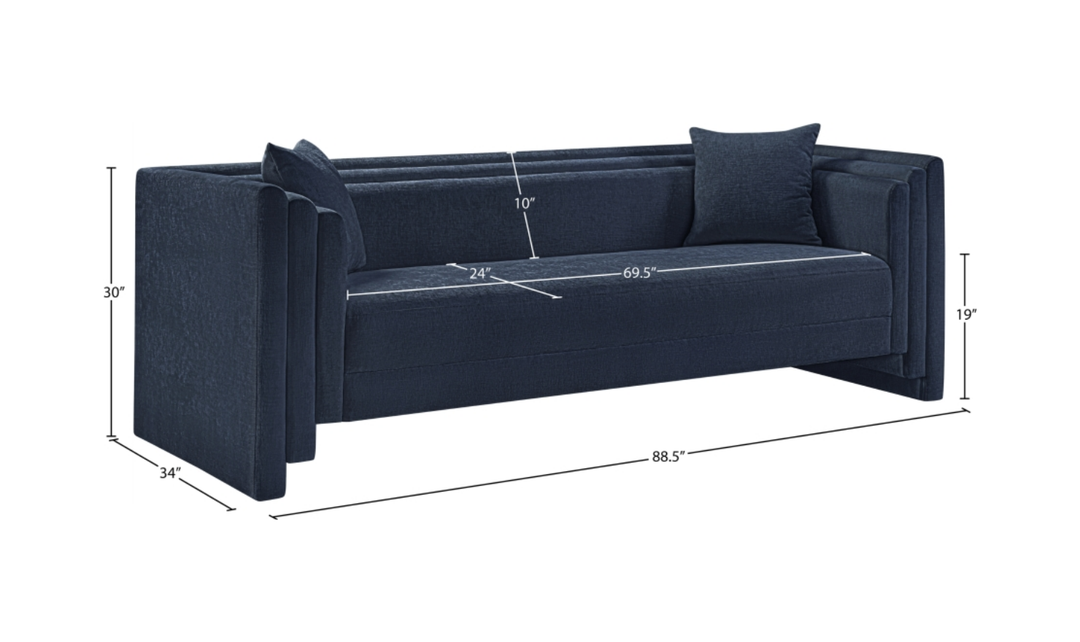 Meridian Furniture Everett Chenille Fabric Upholstered Sofa-Jennifer Furniture