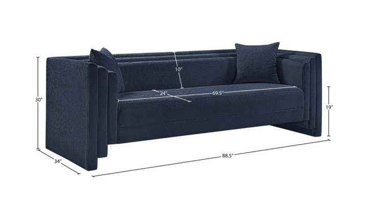 Meridian Furniture Everett Chenille Fabric Upholstered Sofa-Jennifer Furniture
