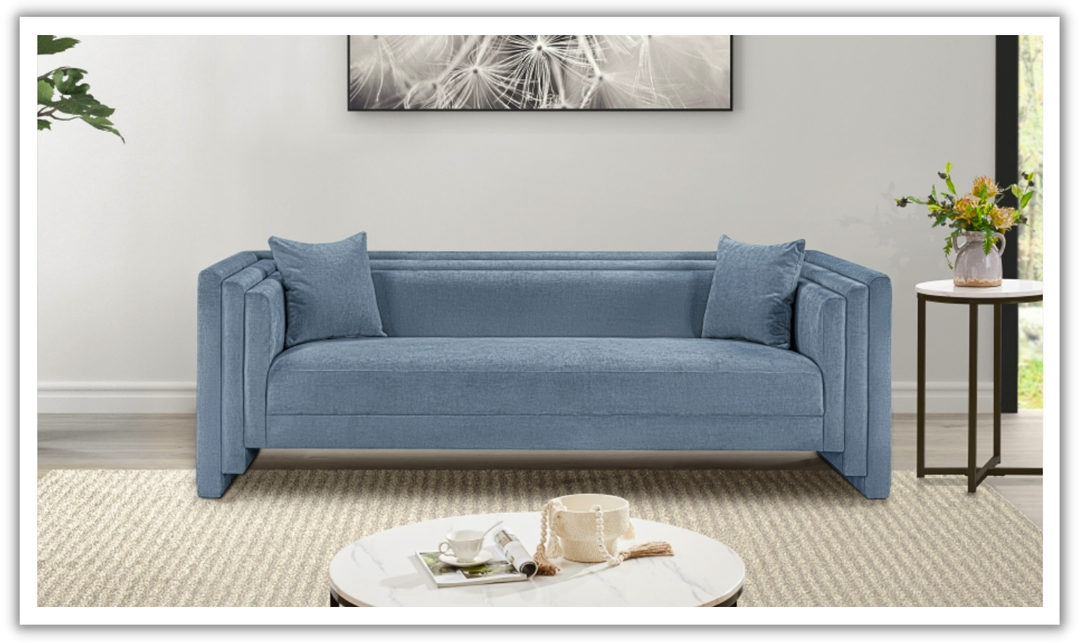 Meridian Furniture Everett Chenille Fabric Upholstered Sofa-Jennifer Furniture