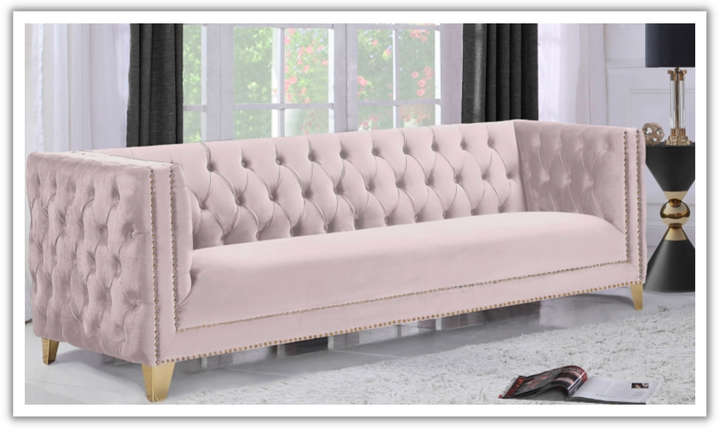 Meridian Furniture Michelle Velvet Upholstered Sofa-Jennifer Furniture