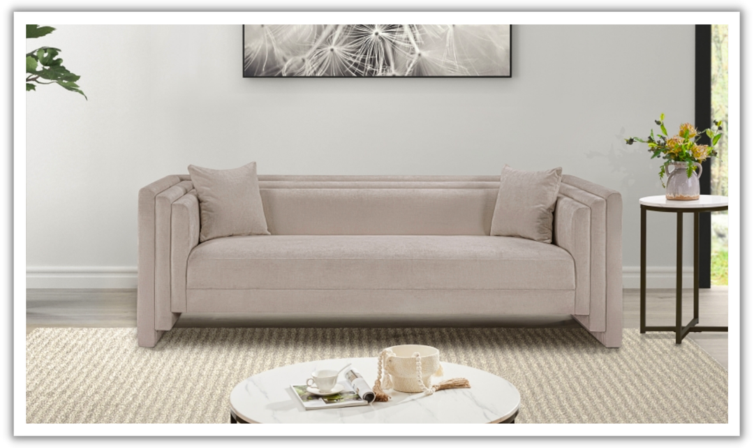Meridian Furniture Everett Chenille Fabric Upholstered Sofa-Jennifer Furniture