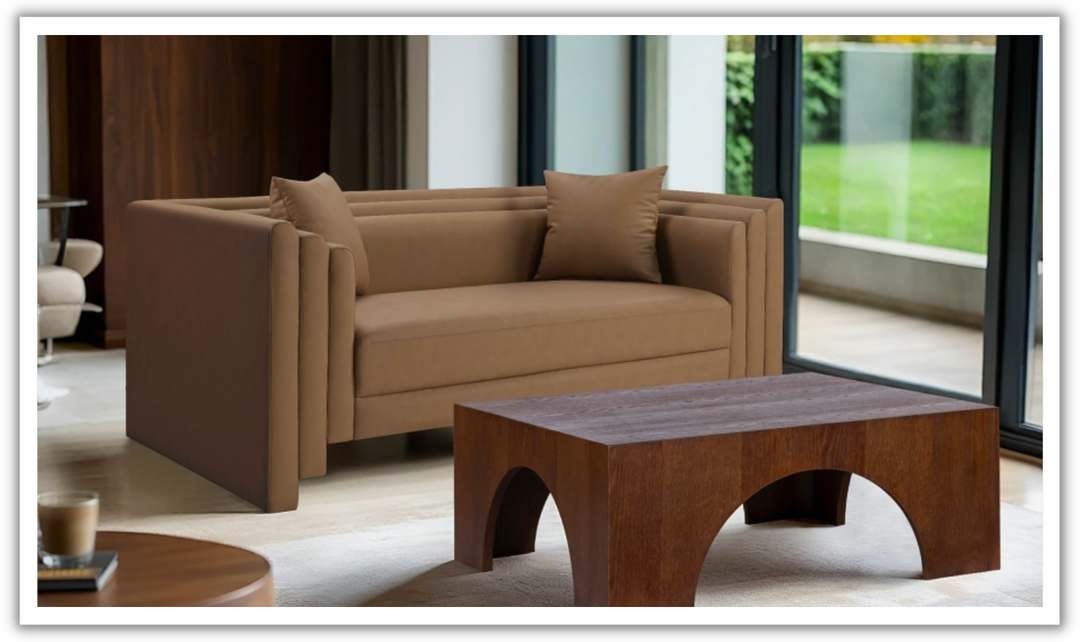 Meridian Furniture Everett Vegan Leather Upholstered Loveseat Sofa-Jennifer Furniture