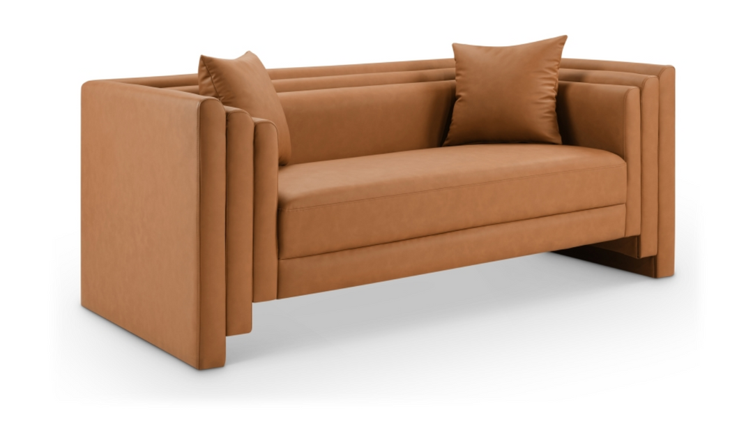 Meridian Furniture Everett Vegan Leather Upholstered Loveseat Sofa