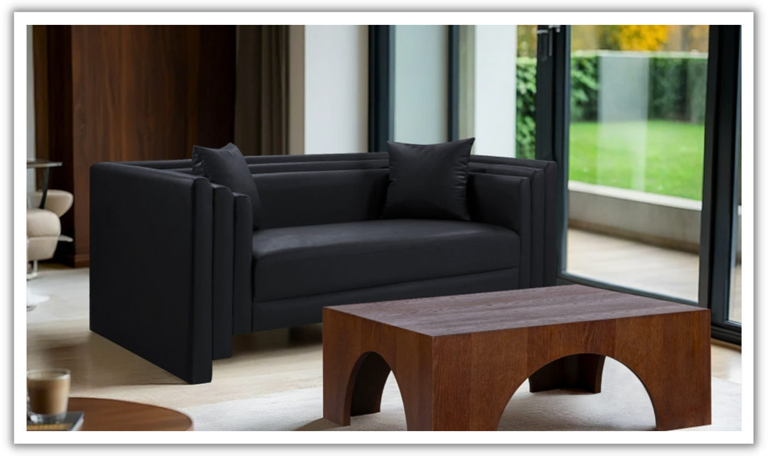 Meridian Furniture Everett Vegan Leather Upholstered Loveseat Sofa-Jennifer Furniture