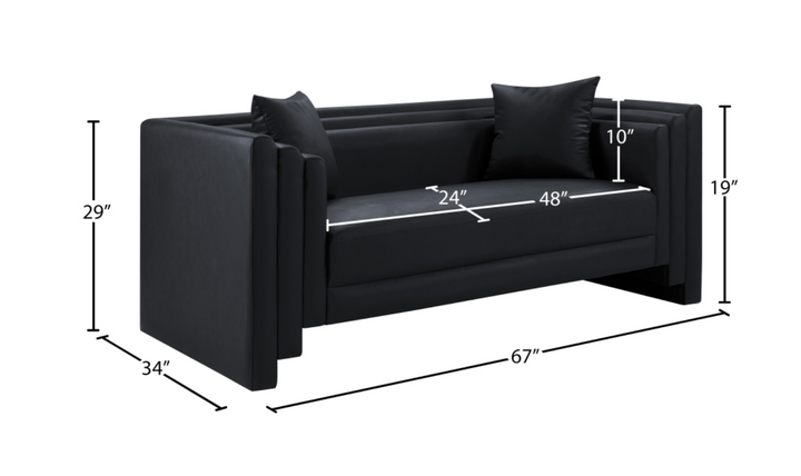 Meridian Furniture Everett Vegan Leather Upholstered Loveseat Sofa
