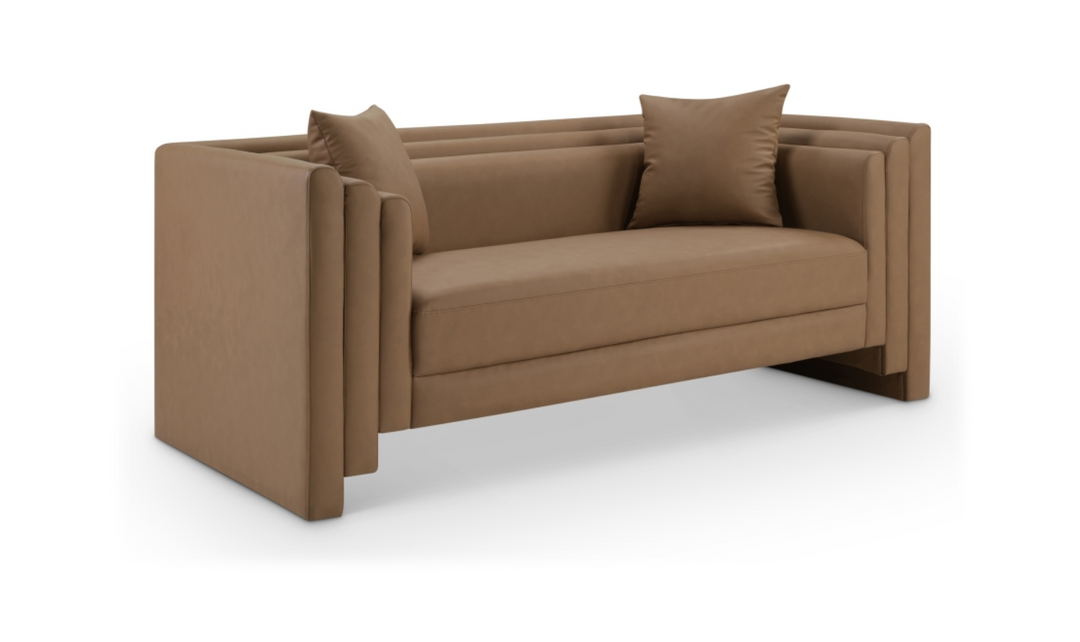 Meridian Furniture Everett Vegan Leather Upholstered Loveseat Sofa