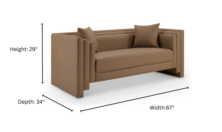Meridian Furniture Everett Vegan Leather Upholstered Loveseat Sofa