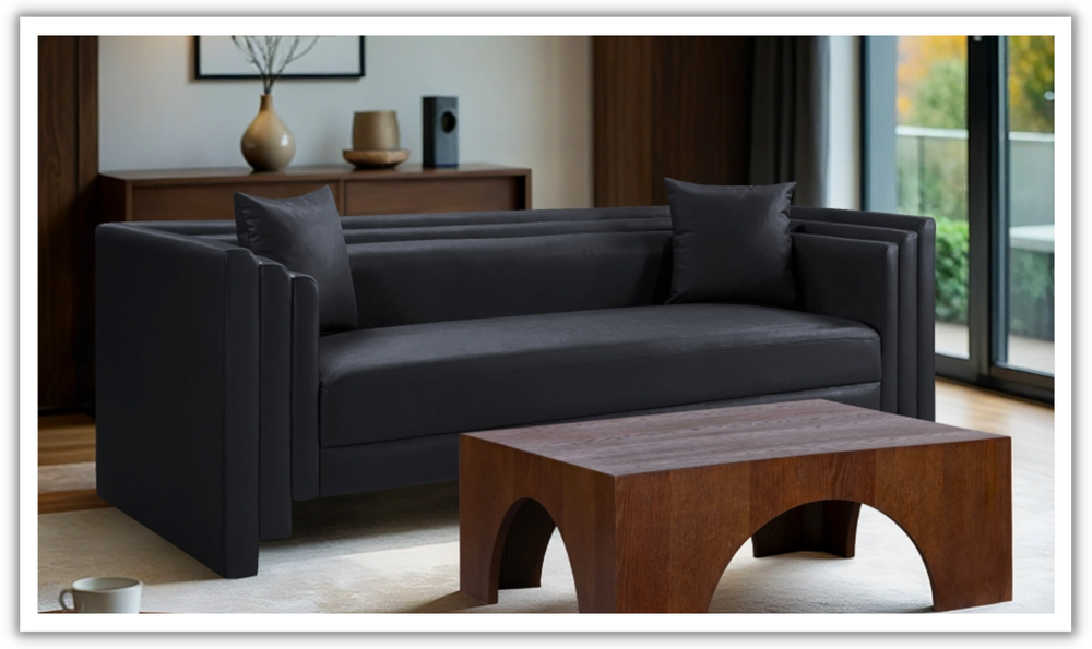 Meridian Furniture Everett Vegan Leather Upholstered Sofa-Jennifer Furniture