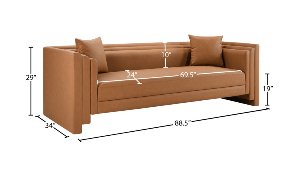 Meridian Furniture Everett Vegan Leather Upholstered Sofa