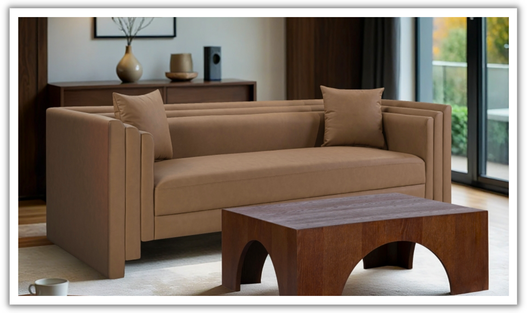 Meridian Furniture Everett Vegan Leather Upholstered Sofa-Jennifer Furniture