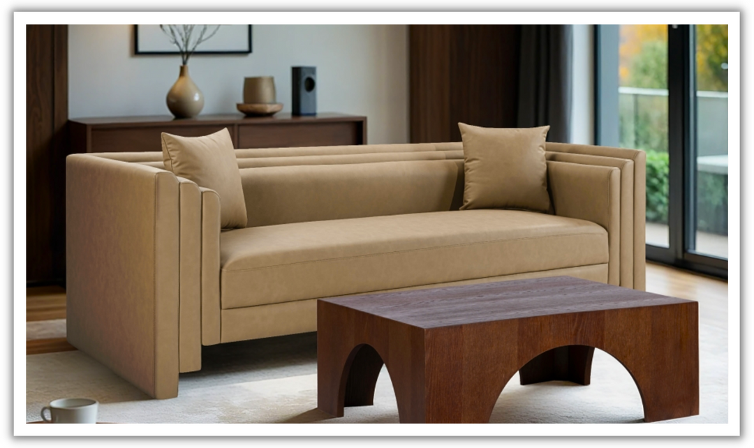 Meridian Furniture Everett Vegan Leather Upholstered Sofa-Jennifer Furniture