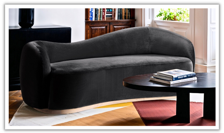 Meridian Furniture Gustavo 3-Seater Velvet Fabric Upholstered Sofa