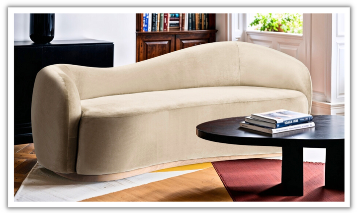 Meridian Furniture Gustavo 3-Seater Velvet Fabric Upholstered Sofa