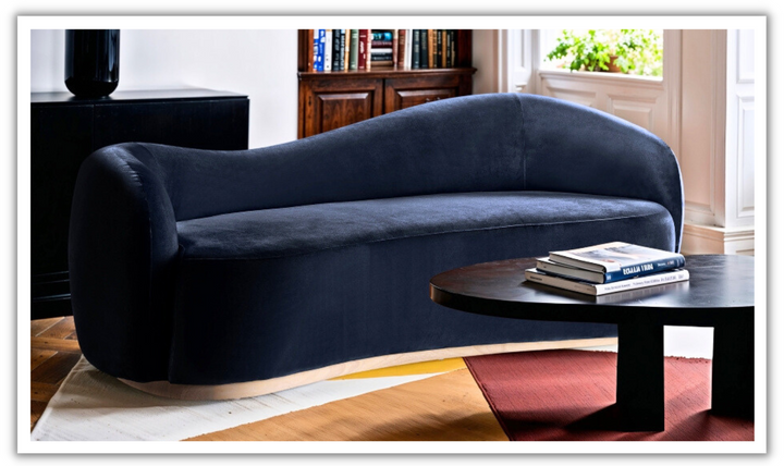 Meridian Furniture Gustavo 3-Seater Velvet Fabric Upholstered Sofa
