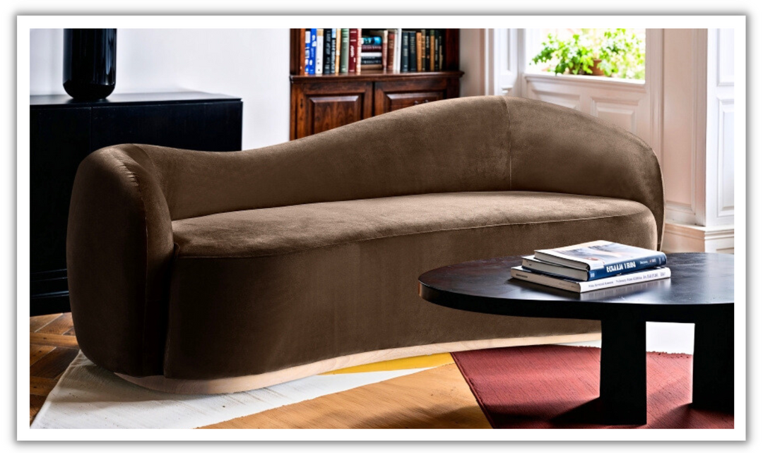 Meridian Furniture Gustavo 3-Seater Velvet Fabric Upholstered Sofa