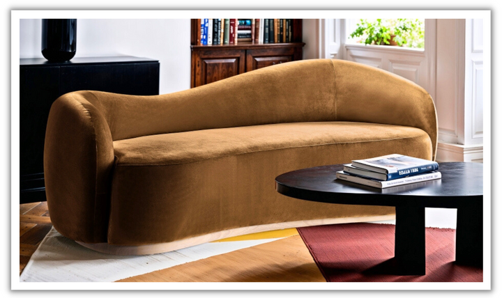 Meridian Furniture Gustavo 3-Seater Velvet Fabric Upholstered Sofa
