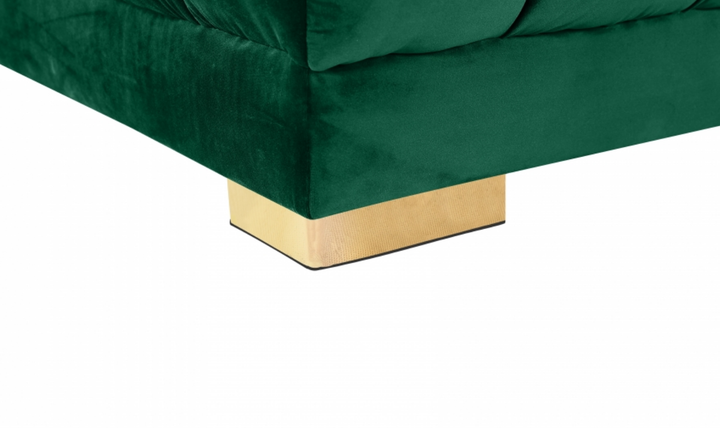 Meridian Furniture Gwen Velvet Upholstered 3pc. Sectional Sofa With Gold and Chrome Leg