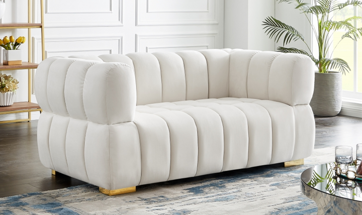 Meridian Furniture  Gwen Velvet Upholstered Loveseat Sofa