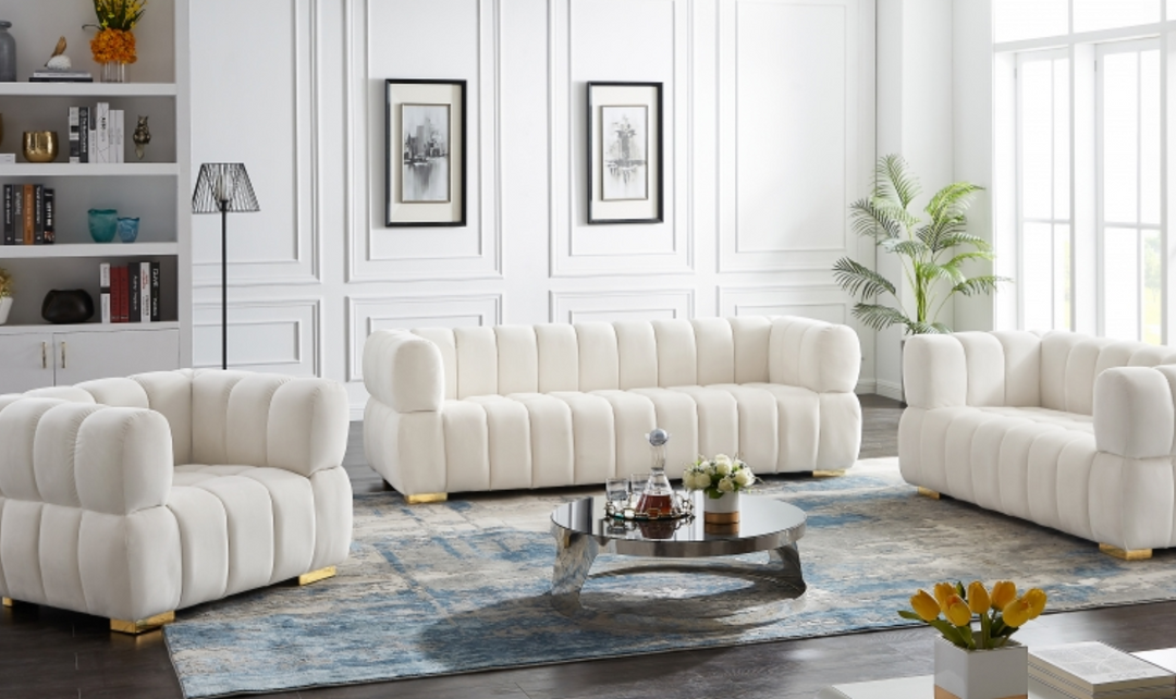 Meridian Furniture  Gwen Velvet Upholstered Loveseat Sofa-Jennifer Furniture